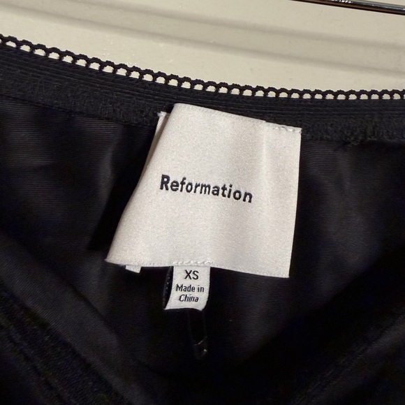 Reformation Layla Satin Skirt With Slit in Black - Picture 5 of 7